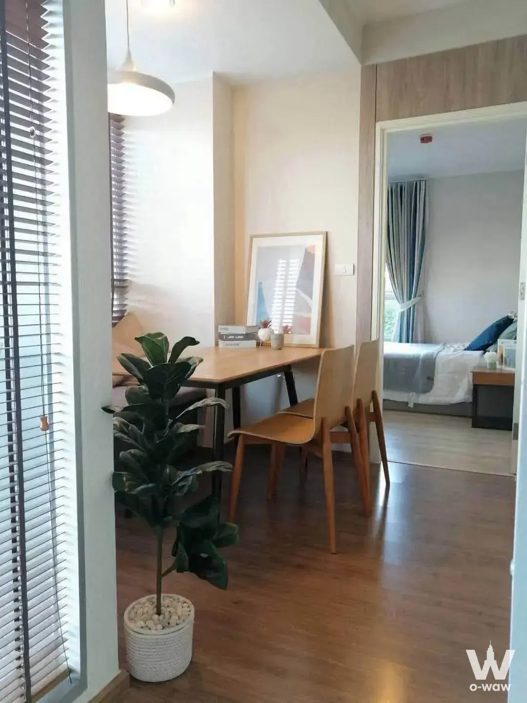 2-bed condo for rent in U DELIGHT Rattanathibet with minimalist living and dining area