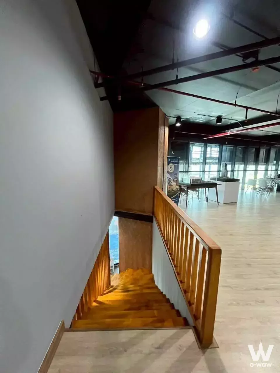 Wooden staircase and industrial ceiling in Artisan Ratchada 0-bed for sale