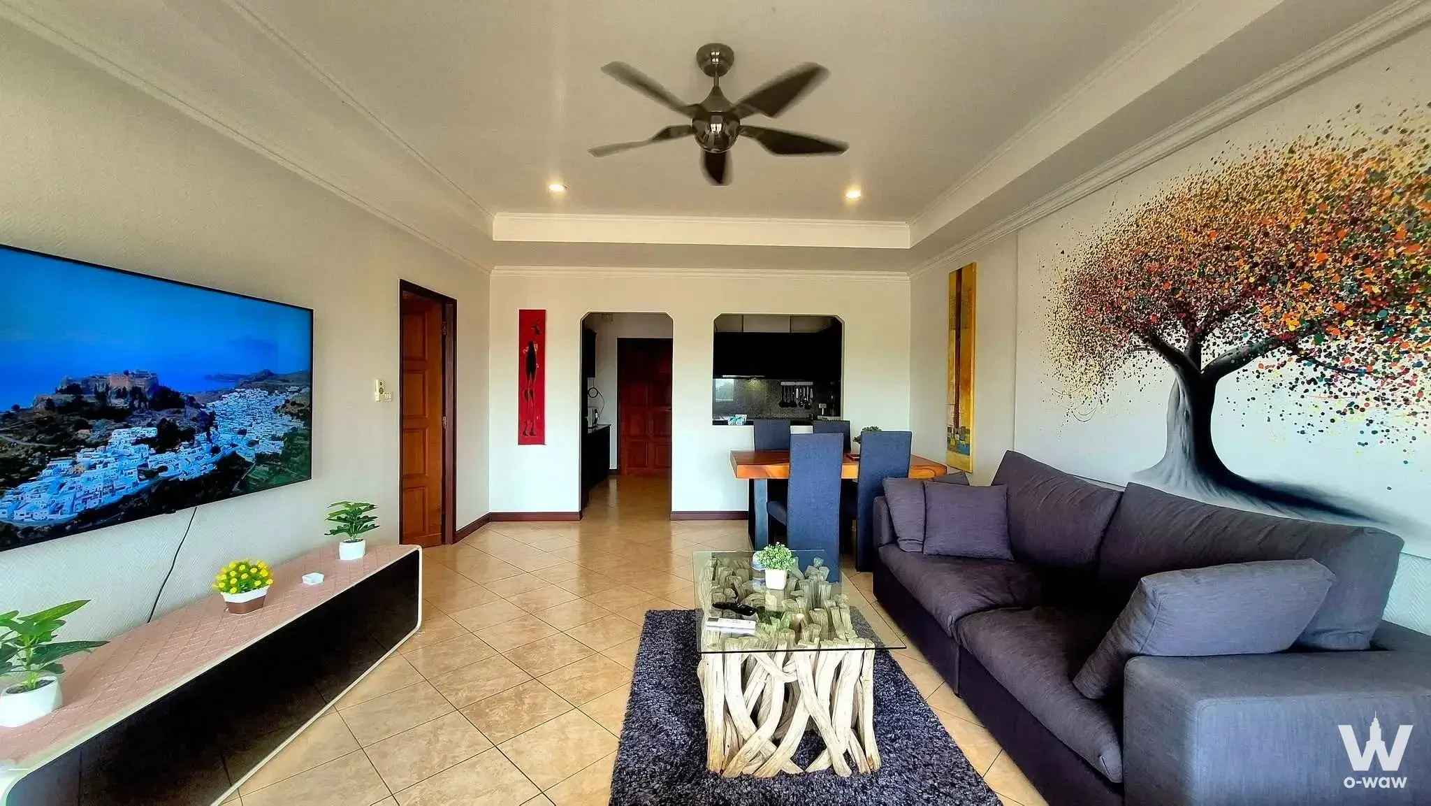 1-bed condo for rent in View Talay Residence 4 with modern living room
