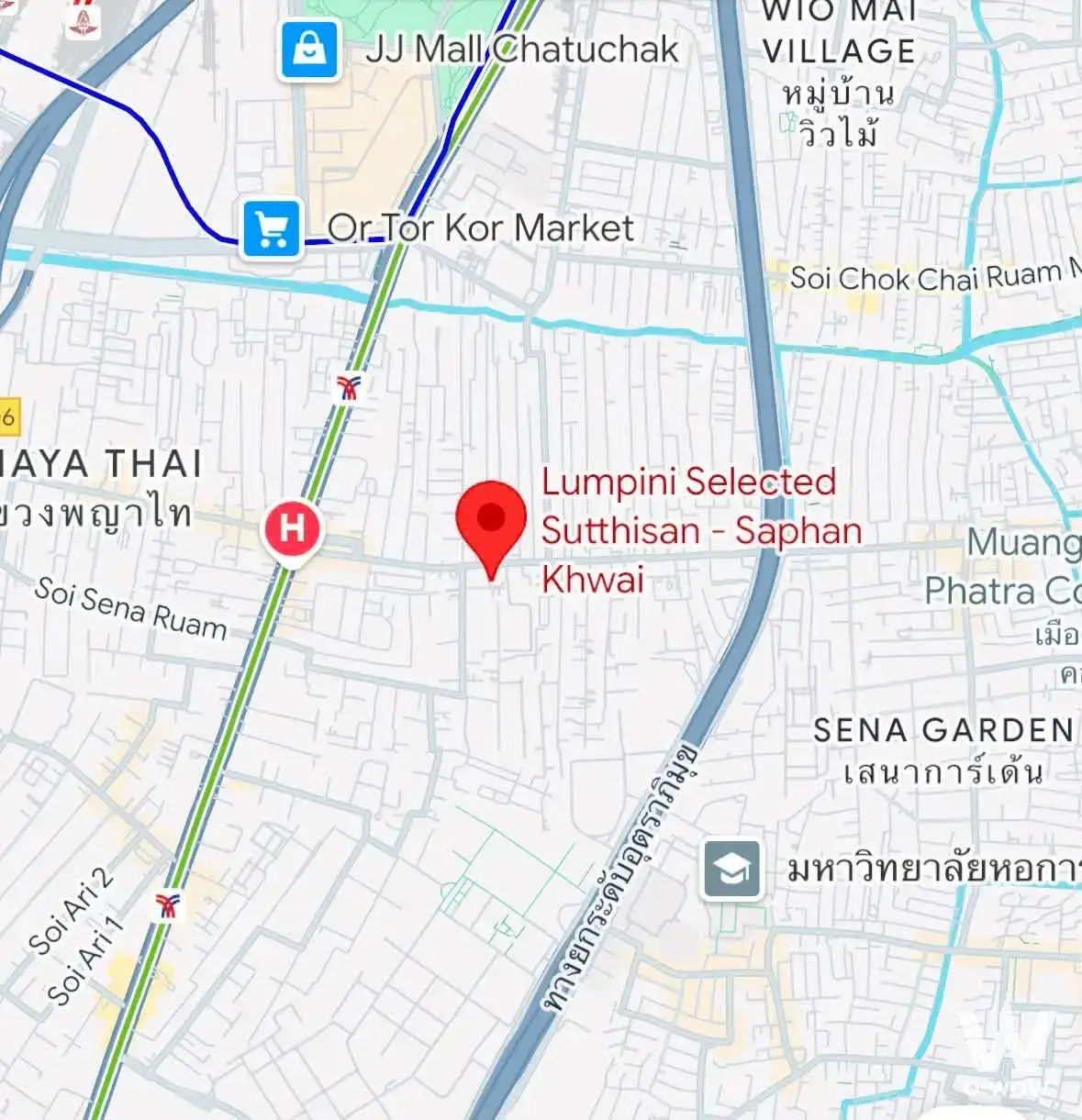 Near BTS Green Line Saphan Khwai station, near UTCC and Big C