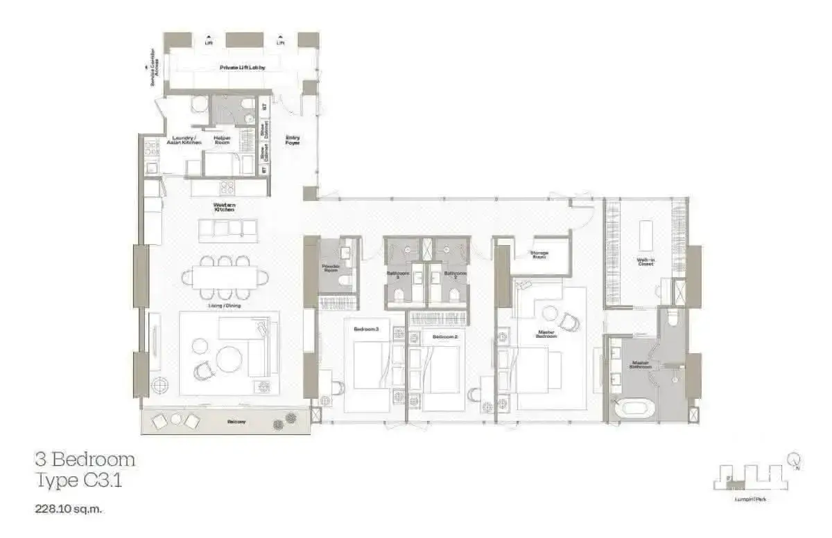 Dusit Central Park, Silom area, near BTS Sala Daeng and MRT Silom